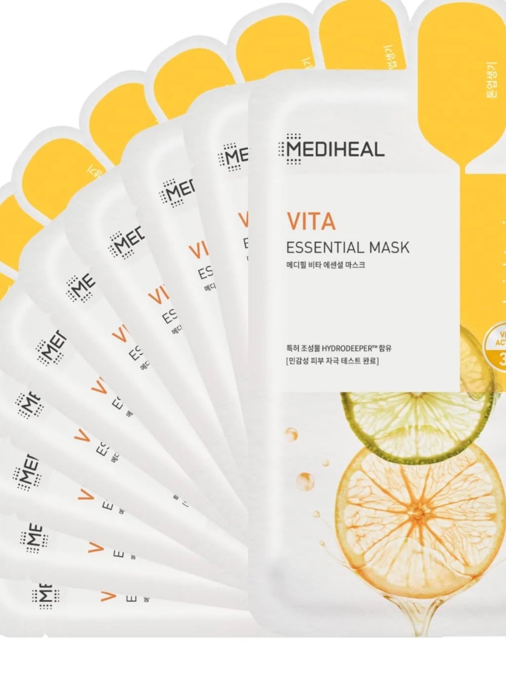 MEDIHEAL Best Korean Sheet Mask - Vita Essential Face Mask 10 Sheets